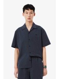 lacoste ανδρικό κοντομάνικο πουκάμισο με ριγέ σχέδιο και κεντημένο λογότυπο relaxed boxy fit - ch235