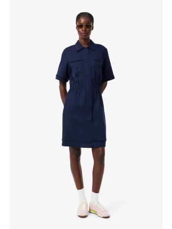 lacoste γυναικείο mini φόρεμα σεμιζιέ με τσέπες και σε προσφορά