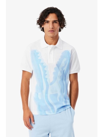 lacoste ανδρική μπλούζα πόλο πικέ με print classic fit  σε προσφορά