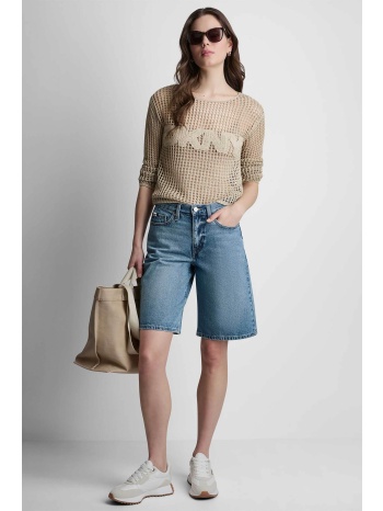dkny γυναικεία denim βερμούδα relaxed fit - dj5s8053 denim