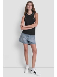 dkny γυναικεία αμάνικη μπλούζα με τρούκς - dj5t1694 μαύρο