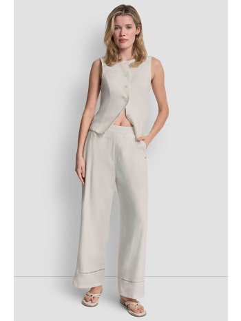 dkny γυναικείο παντελόνι μονόχρωμο με ελαστική μέση 