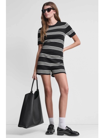 dkny γυναικεία μπλούζα ριγέ - dj6r0129 μαύρο