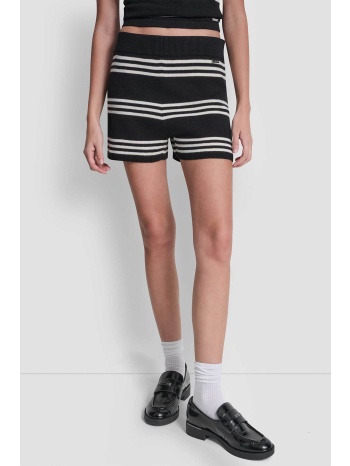 dkny γυναικείο σορτς ριγέ - dj6r0130 μαύρο
