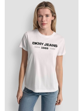dkny γυναικείο t-shirt με logo print `1989` - dj6t1747 λευκό