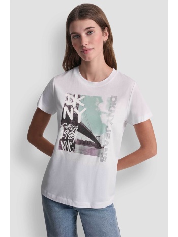 dkny γυναικείο t-shirt `grafiti tee` - dj6t1750 λευκό