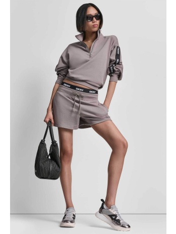 dkny γυναικείο σορτς με λογότυπο - dp6s5298 μπεζ