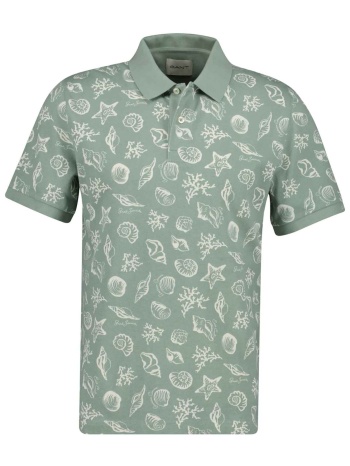 gant ανδρική μπλούζα πόλο πικέ με all-over print regular σε προσφορά