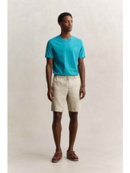 gant ανδρική λινή βερμούδα με ελαστική μέση regular fit - 205610 μπεζ