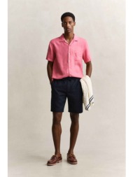 gant ανδρική λινή βερμούδα με ελαστική μέση regular fit - 205610 μπλε σκούρο