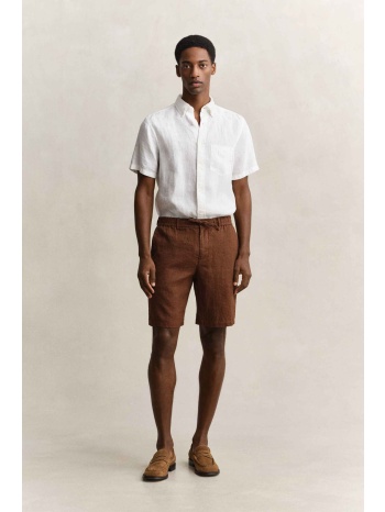 gant ανδρική λινή βερμούδα με ελαστική μέση regular fit  σε προσφορά