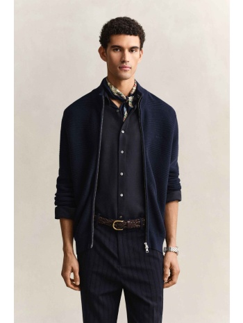 gant ανδρική πλεκτή ζακέτα textured με λογότυπο regular fit σε προσφορά