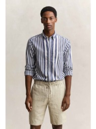 gant ανδρικό πουκάμισο button down με ριγέ σχέδιο και τσέπη με λογότυπο regular fit - 3260063 μπλε σ