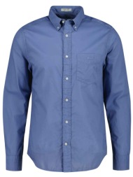 gant ανδρικό πουκάμισο button down μονόχρωμο με τσέπη και λογότυπο regular fit - 3260065 μπλε ανοιχτ