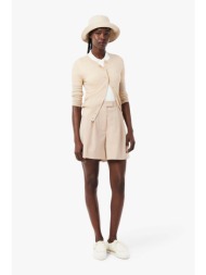 lacoste γυναικεία βερμούδα με μαλλί oversized fit - ff0243 nude