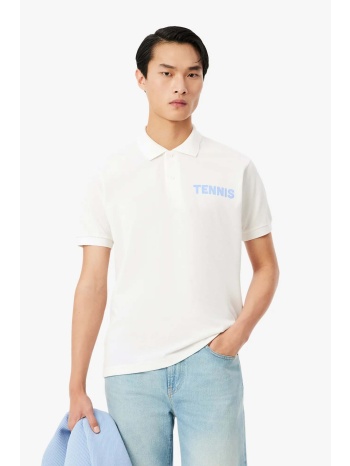 lacoste ανδρική μπλούζα πόλο πικέ με tennis print classic σε προσφορά