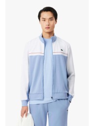lacoste ανδρική ζακέτα φούτερ colour-blocked με λογότυπο regular fit - sh0131 μπλε ανοιχτό