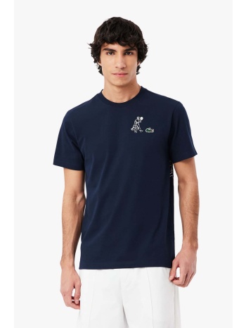 lacoste ανδρικό t-shirt ultra dry με tennis print regular σε προσφορά