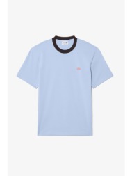 lacoste ανδρικό t-shirt με contrast λαιμόκοψη και λογότυπο classic fit - th2323 μπλε ανοιχτό