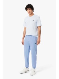 lacoste ανδρικό παντελόνι φόρμας με contrast ρίγα και λογότυπο regular fit - xh0166 μπλε ανοιχτό