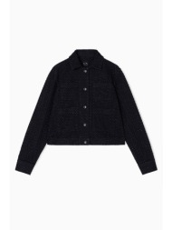 armani exchange γυναικείο denim μπουφάν με στρας - xw001820af18855 μαύρο