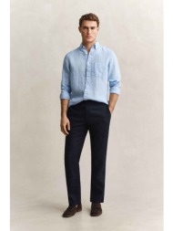 gant ανδρικό λινό παντελόνι με ελαστική μέση regular fit - 1504040 μπλε σκούρο