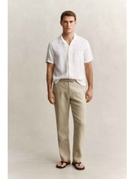 gant ανδρικό λινό παντελόνι με ελαστική μέση regular fit - 1504040 μπεζ
