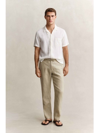 gant ανδρικό λινό παντελόνι με ελαστική μέση regular fit  σε προσφορά
