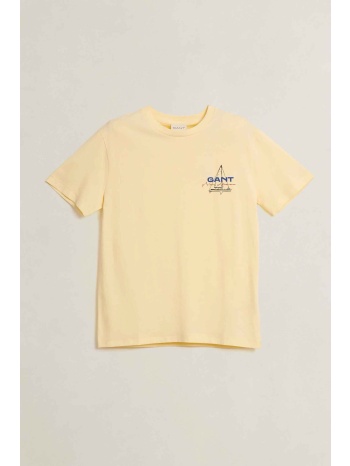 gant ανδρικό t-shirt με print regular fit - 2003404 κίτρινο σε προσφορά