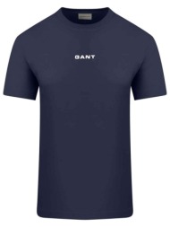 gant ανδρικό t-shirt με λογότυπο regular fit - 2003405 μπλε σκούρο