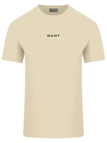 gant ανδρικό t-shirt με λογότυπο regular fit - 2003405 εκρού σε προσφορά