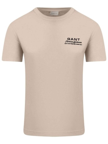 gant ανδρικό t-shirt με λογότυπο regular fit - 2003409 εκρού σε προσφορά