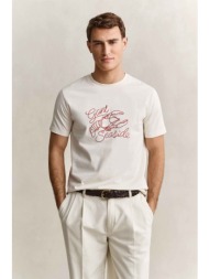 gant ανδρικό t-shirt με graphic print regular fit - 2003443 κρέμ