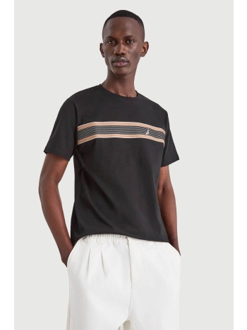 nautica ανδρικό t-shirt με print και λογότυπο regular fit σε προσφορά