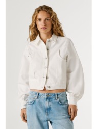 pepe jeans γυναικείο denim jacket slim fit `madeline` - pl40244620s1 λευκό