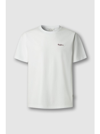 pepe jeans ανδρικό t-shirt μονόχρωμο με logo print `connor` σε προσφορά