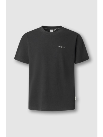 pepe jeans ανδρικό t-shirt μονόχρωμο με logo print `connor` σε προσφορά