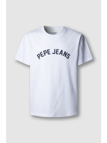 pepe jeans ανδρικό t-shirt μονόχρωμο με logo print `gio`  σε προσφορά