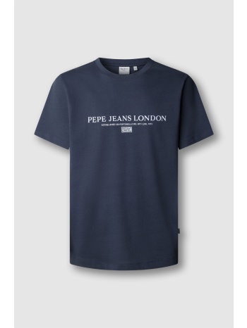 pepe jeans ανδρικό t-shirt μονόχρωμο με logo print `summer` σε προσφορά