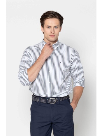 the bostonians ανδρικό πουκάμισο button down poplin με ριγέ σε προσφορά