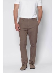 the bostonians ανδρικό παντελόνι chino regular fit `dobby` - cn1699t41a καφέ