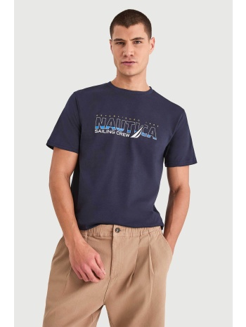 nautica ανδρικό t-shirt με λογότυπο `onda` - n1v03949 μπλε σε προσφορά