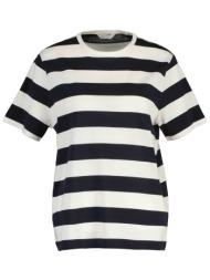 gant γυναικείο t-shirt με ριγέ σχέδιο και λογότυπο relaxed fit - 4201578 μπλε σκούρο