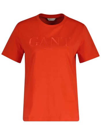 gant γυναικείο t-shirt με ton-sur-ton κεντημένο λογότυπο σε προσφορά