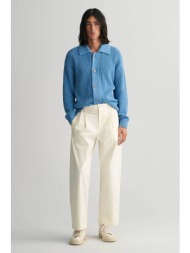 gant ανδρικό chino παντελόνι με διπλές πιέτες μπροστά και κεντημένο logo πίσω - 1505187 κρέμ