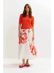 essentiel antwerp γυναικεία φούστα με floral print `jango` - jango λευκό