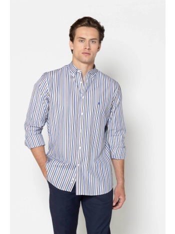 the bostonians ανδρικό πουκάμισο button down poplin με ριγέ σε προσφορά