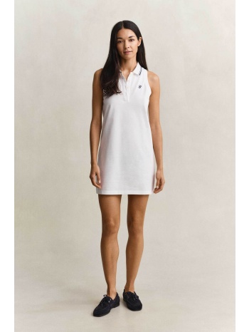 gant γυναικείο mini φόρεμα πόλο αμάνικο πικέ με monogram σε προσφορά