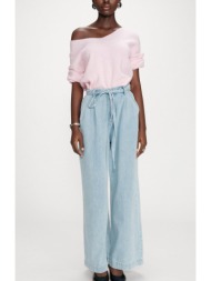 grace & mila γυναικείο παντελόνι baggy fit `pompon` - pompon/ss26 γαλάζιο