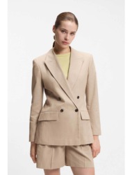hugo boss γυναικείο σακάκι ριγέ με τσέπες `azenia` - 50559509 μπεζ